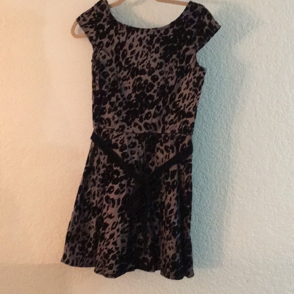 Dark gray and black velvet dress